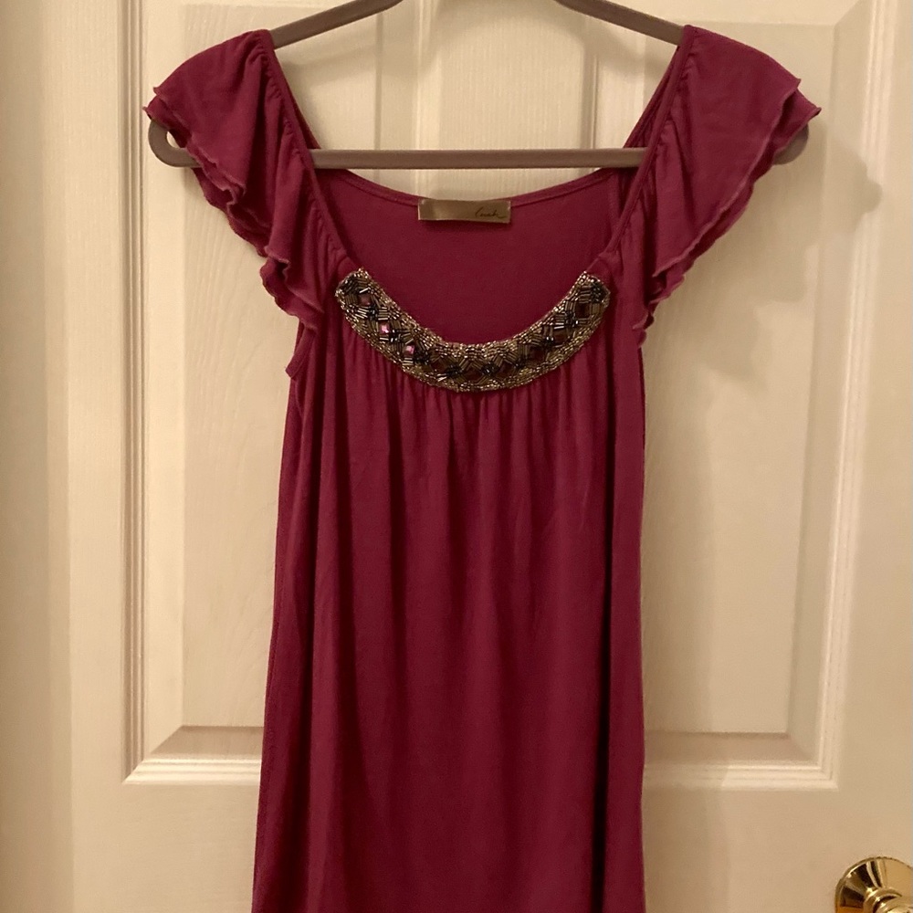 Cush Burgundy jeweled top Small